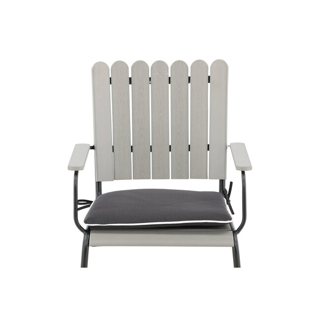 Outdoor-Sitzauflage Holmsund Dunkelgrau aus Polyester, 39 cm × 46 cm × 4 cm, UV-beständig und wetterfest