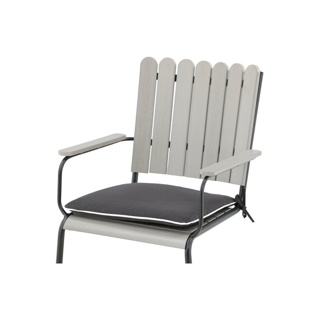 Outdoor-Sitzauflage Holmsund Dunkelgrau aus Polyester, 39 cm × 46 cm × 4 cm, UV-beständig und wetterfest