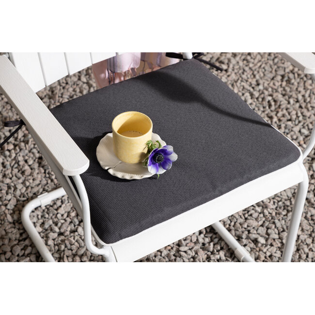Outdoor-Sitzauflage Holmsund Dunkelgrau aus Polyester, 39 cm × 46 cm × 4 cm, UV-beständig und wetterfest