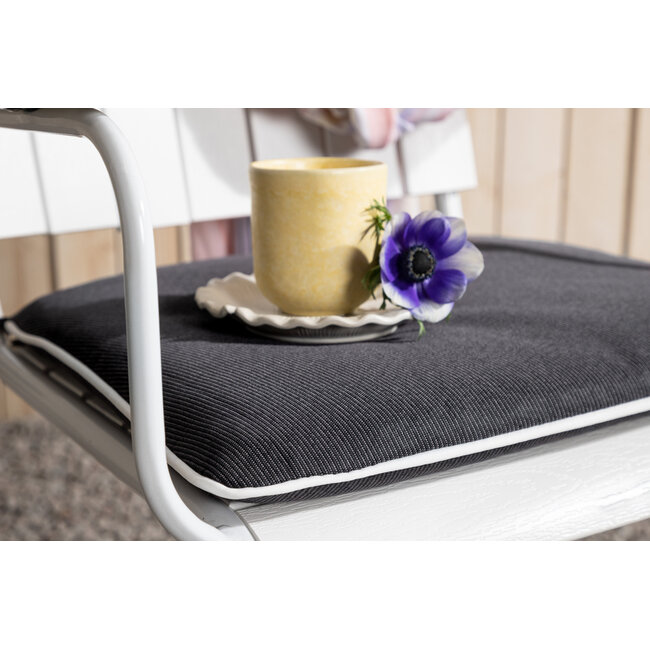 Outdoor-Sitzauflage Holmsund Dunkelgrau aus Polyester, 39 cm × 46 cm × 4 cm, UV-beständig und wetterfest