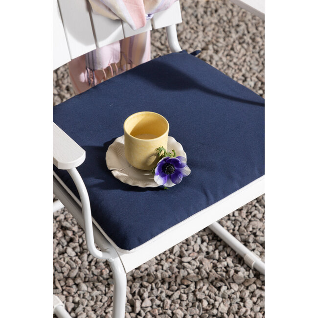Outdoor-Sitzauflage Holmsund Blau aus Polyester, 39 cm × 46 cm × 4 cm, UV-beständig und wetterfest