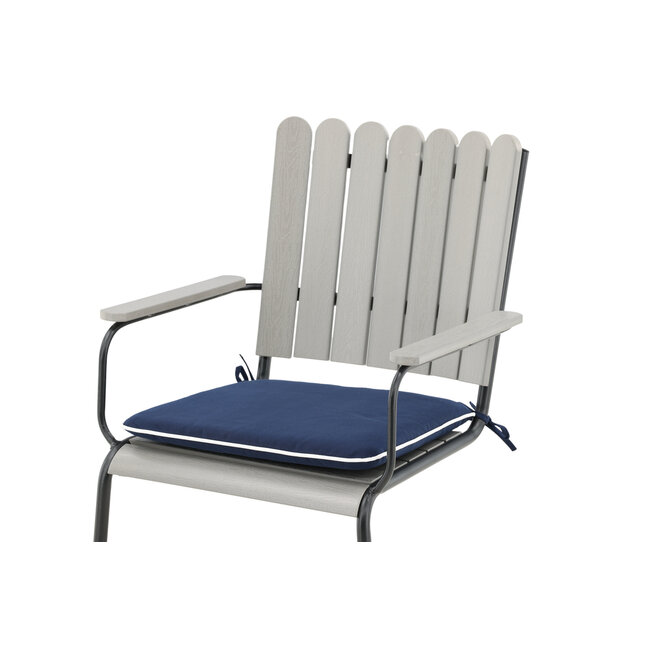 Outdoor-Sitzauflage Holmsund Blau aus Polyester, 39 cm × 46 cm × 4 cm, UV-beständig und wetterfest