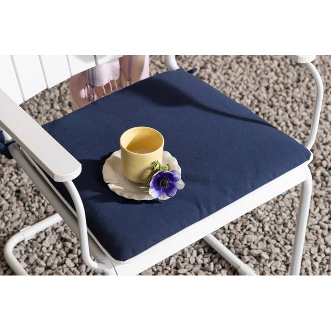 Outdoor-Sitzauflage Holmsund Blau aus Polyester, 39 cm × 46 cm × 4 cm, UV-beständig und wetterfest