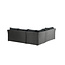 Lounge-Set Haiti Schwarz – Outdoor-Lounge aus Polyrattan, Polyester und Stahl mit Glastisch, Sofatiefe 75 cm, Höhe 64 cm