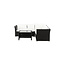 Lounge-Set Haiti Schwarz – Outdoor-Lounge aus Polyrattan, Schaumstoff, Polyester und Glas, Sofatiefe 59 cm, Höhe 64 cm, mit Glastisch