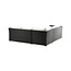 Lounge-Set Haiti Schwarz – Outdoor-Lounge aus Polyrattan, Schaumstoff, Polyester und Glas, Sofatiefe 59 cm, Höhe 64 cm, mit Glastisch