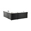 Lounge-Set Haiti Schwarz – Outdoor-Lounge aus Polyrattan, Schaumstoff, Polyester und Glas, Sofatiefe 59 cm, Höhe 64 cm, mit Glastisch