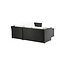 Lounge-Set Haiti Schwarz – Outdoor-Lounge aus Polyrattan, Schaumstoff, Polyester und Glas, Sofatiefe 59 cm, Höhe 64 cm, mit Glastisch