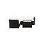 Lounge-Set Haiti Schwarz – Outdoor-Lounge aus Polyrattan, Schaumstoff, Polyester und Glas, Sofatiefe 59 cm, Höhe 64 cm, mit Glastisch