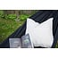 Gartenliege Hedvig Schwarz – XXL Outdoor-Sonnenliege aus Polyester, Breite 150 cm, Länge 200 cm, wetterfest