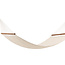 Gartenliege Hedvig Offwhite – Großzügige Outdoor-Sonnenliege aus Polyester und Akazienholz, Breite 140 cm, Länge 200 cm