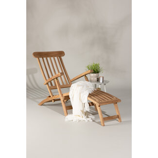 Venture Home Gartenliege Kenya – Teakholz-Sonnenliege mit Rückenlehne, Sitzhöhe 36 cm, L 150 cm