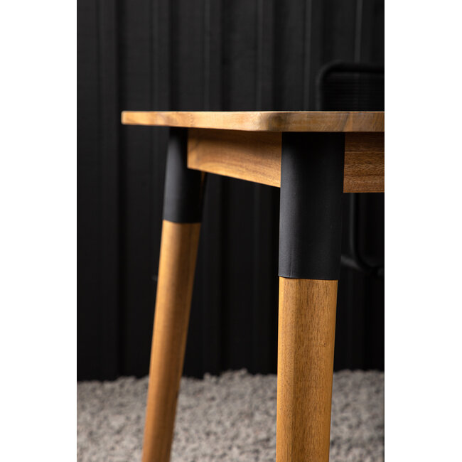 Gartentisch Julian – Großer Outdoor-Esstisch aus Akazienholz und Stahl, Breite 100 cm, Länge 210 cm, Höhe 75 cm, für 6–8 Personen