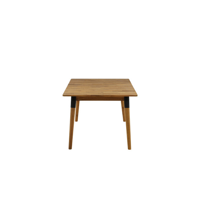 Gartentisch Julian – Großer Outdoor-Esstisch aus Akazienholz und Stahl, Breite 100 cm, Länge 210 cm, Höhe 75 cm, für 6–8 Personen