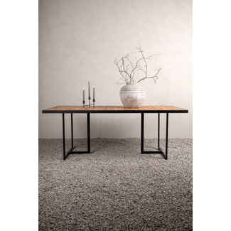 Venture Home Gartentisch Khung – Akazienholz & Stahl, B 100 × L 200 × H 75 cm