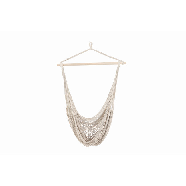 Gartenliege Kalino Offwhite – Entspannungsliege aus Cotton, Polyester und Holz, Breite 110 cm, Höhe 135 cm, für Garten und Terrasse