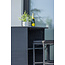 Barset Knock Schwarz – 3-teiliges Outdoor-Barset aus Polyrattan mit Glasplatte und 2 Barstühlen mit Sitzkissen, UV-beständig