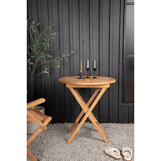 Venture Home Gartentisch Kenya – Runder Teakholz-Tisch, Ø 70 cm, Höhe 75 cm