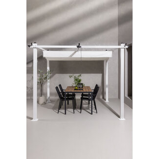 Venture Home Sonnenschirm Lazio Weiß – Quadratischer Schirm 295 × 295 cm, H 250 cm