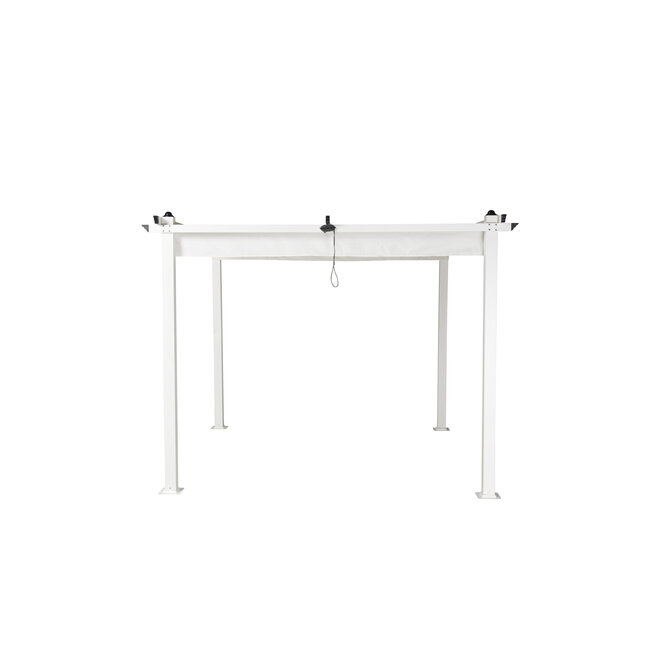 Sonnenschirm Lazio Weiß – Quadratischer Sonnenschirm aus Aluminium und Polyester, 295 × 295 cm, Höhe 250 cm, UV-Schutz