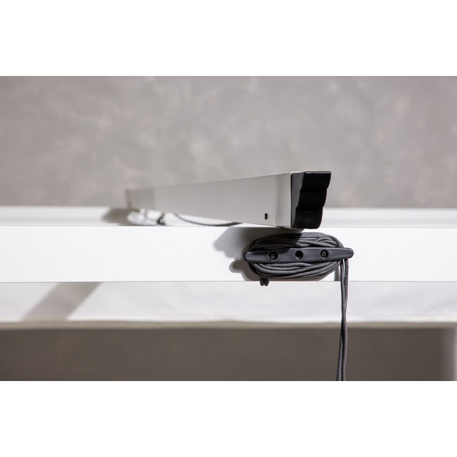 Sonnenschirm Lazio Weiß – Quadratischer Sonnenschirm aus Aluminium und Polyester, 295 × 295 cm, Höhe 250 cm, UV-Schutz