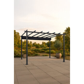 Venture Home Sonnenschirm Lazio Schwarz – Rechteckiger XXL-Schirm 395 × 295 cm, H 245 cm