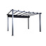 Sonnenschirm Lazio Schwarz – Rechteckiger XXL-Sonnenschirm aus Aluminium und Polyester, 395 × 295 cm, Höhe 245 cm, UV-Schutz