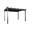 Sonnenschirm Lazio Schwarz – Rechteckiger XXL-Sonnenschirm aus Aluminium und Polyester, 395 × 295 cm, Höhe 245 cm, UV-Schutz