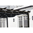 Sonnenschirm Lazio Schwarz – Rechteckiger XXL-Sonnenschirm aus Aluminium und Polyester, 395 × 295 cm, Höhe 245 cm, UV-Schutz