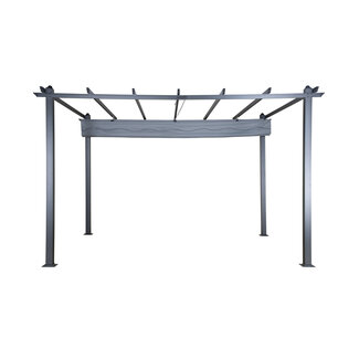 Venture Home Sonnenschirm Lazio Grau – Rechteckiger XXL-Schirm 395 × 295 cm, H 245 cm