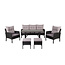 Lounge-Set Knock Schwarz – Outdoor-Lounge aus Polyrattan, Polyester und Stahl, Breite 158 cm, Tiefe 69 cm, Höhe 75 cm