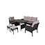Lounge-Set Knock Schwarz – Outdoor-Lounge aus Polyrattan, Polyester und Stahl, Breite 158 cm, Tiefe 69 cm, Höhe 75 cm