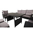 Lounge-Set Knock Schwarz – Outdoor-Lounge aus Polyrattan, Polyester und Stahl, Breite 158 cm, Tiefe 69 cm, Höhe 75 cm