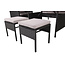 Lounge-Set Knock Schwarz – Outdoor-Lounge aus Polyrattan, Polyester und Stahl, Breite 158 cm, Tiefe 69 cm, Höhe 75 cm