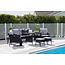 Lounge-Set Knock Schwarz – Outdoor-Lounge aus Polyrattan, Polyester und Stahl, Breite 158 cm, Tiefe 69 cm, Höhe 75 cm