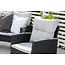 Lounge-Set Knock Schwarz – Outdoor-Lounge aus Polyrattan, Polyester und Stahl, Breite 158 cm, Tiefe 69 cm, Höhe 75 cm