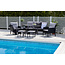 Lounge-Set Knock Schwarz – Outdoor-Lounge aus Polyrattan, Polyester und Stahl, Breite 158 cm, Tiefe 69 cm, Höhe 75 cm