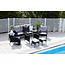 Lounge-Set Knock Schwarz – Outdoor-Lounge aus Polyrattan, Polyester und Stahl, Breite 158 cm, Tiefe 69 cm, Höhe 75 cm