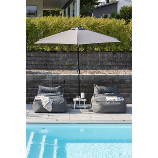Venture Home Sonnenschirm Leeds Grau – Runder Polyester Sonnenschutz Ø 300 cm, H 243 cm