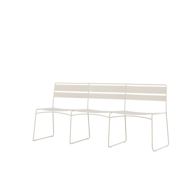 Gartensofa Lina Beige – 3-Sitzer Lounge 180×55×78 cm Stahl und Polster