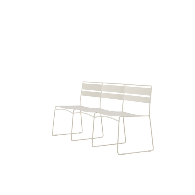 Gartensofa Lina Beige – 3-Sitzer Lounge 180×55×78 cm Stahl und Polster
