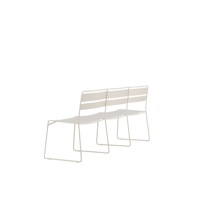Gartensofa Lina Beige – 3-Sitzer Lounge 180×55×78 cm Stahl und Polster