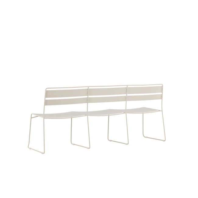 Gartensofa Lina Beige – 3-Sitzer Lounge 180×55×78 cm Stahl und Polster