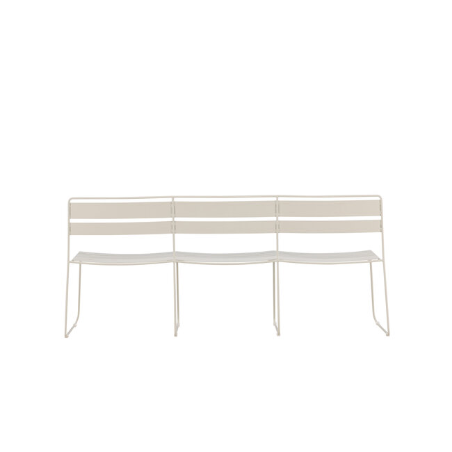 Gartensofa Lina Beige – 3-Sitzer Lounge 180×55×78 cm Stahl und Polster