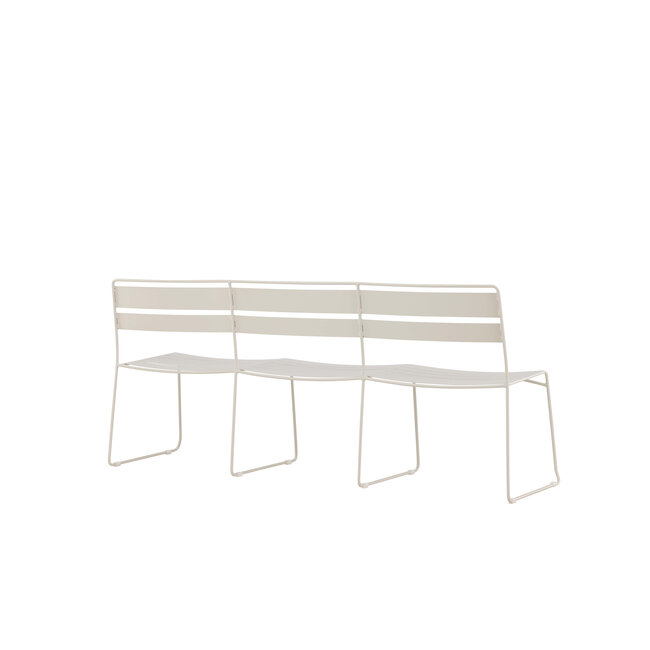 Gartensofa Lina Beige – 3-Sitzer Lounge 180×55×78 cm Stahl und Polster