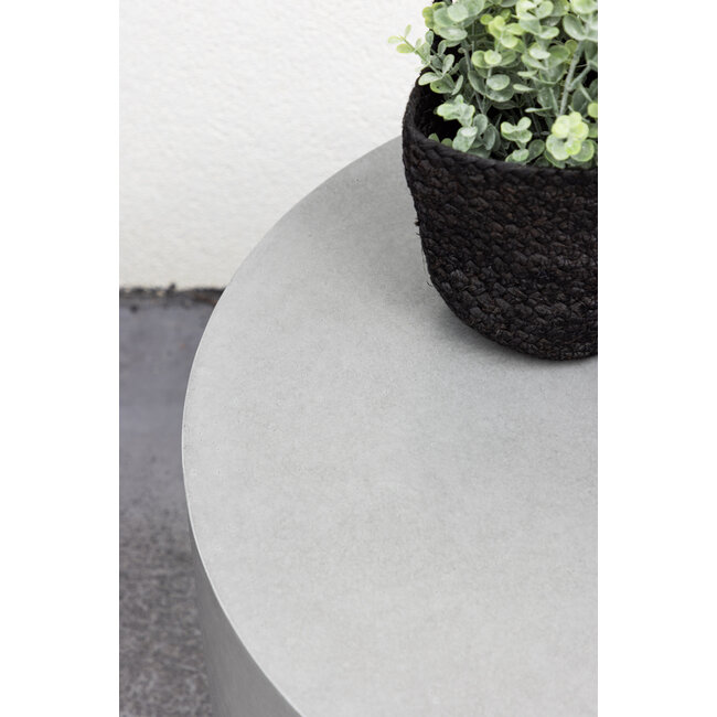 Gartencouchtisch Lissabon Grau – Runder Loungetisch ø60×H40 cm Aluminium