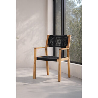 Venture Home Gartenstuhl Little John – Essstuhl 62×58×88 cm Akazienholz & Seilgeflecht