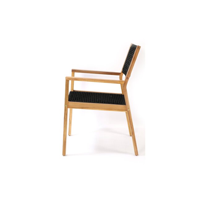Gartenstuhl Little John – Essstuhl 62×58×88 cm Akazienholz und Seilgeflecht