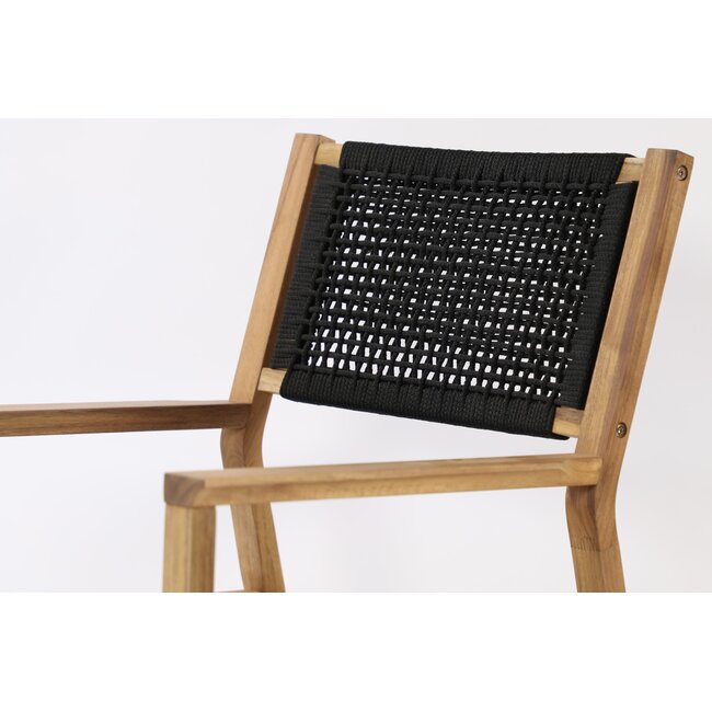 Gartenstuhl Little John – Essstuhl 62×58×88 cm Akazienholz und Seilgeflecht