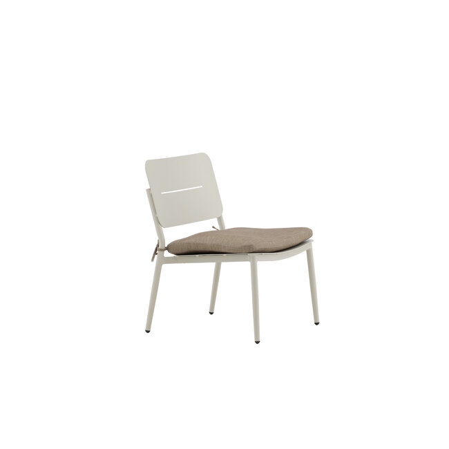 Gartensessel Lina Beige – Loungesessel 55×59×73 cm Aluminium und Polster